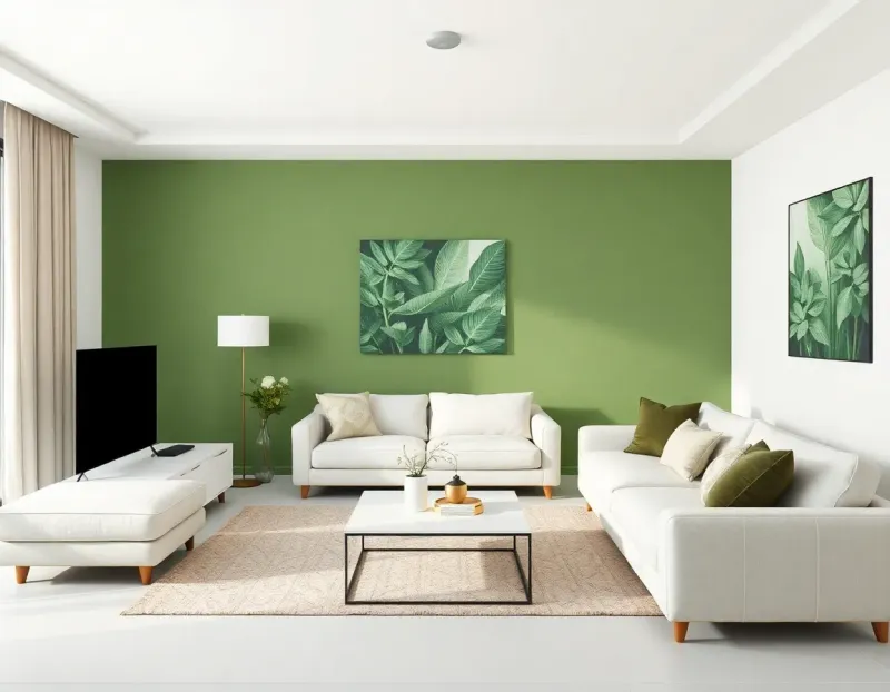Comparativa de esquemas de colores para salas modernas 2023, mostrando paletas de tonos terrosos, verdes botánicos y azules profundos