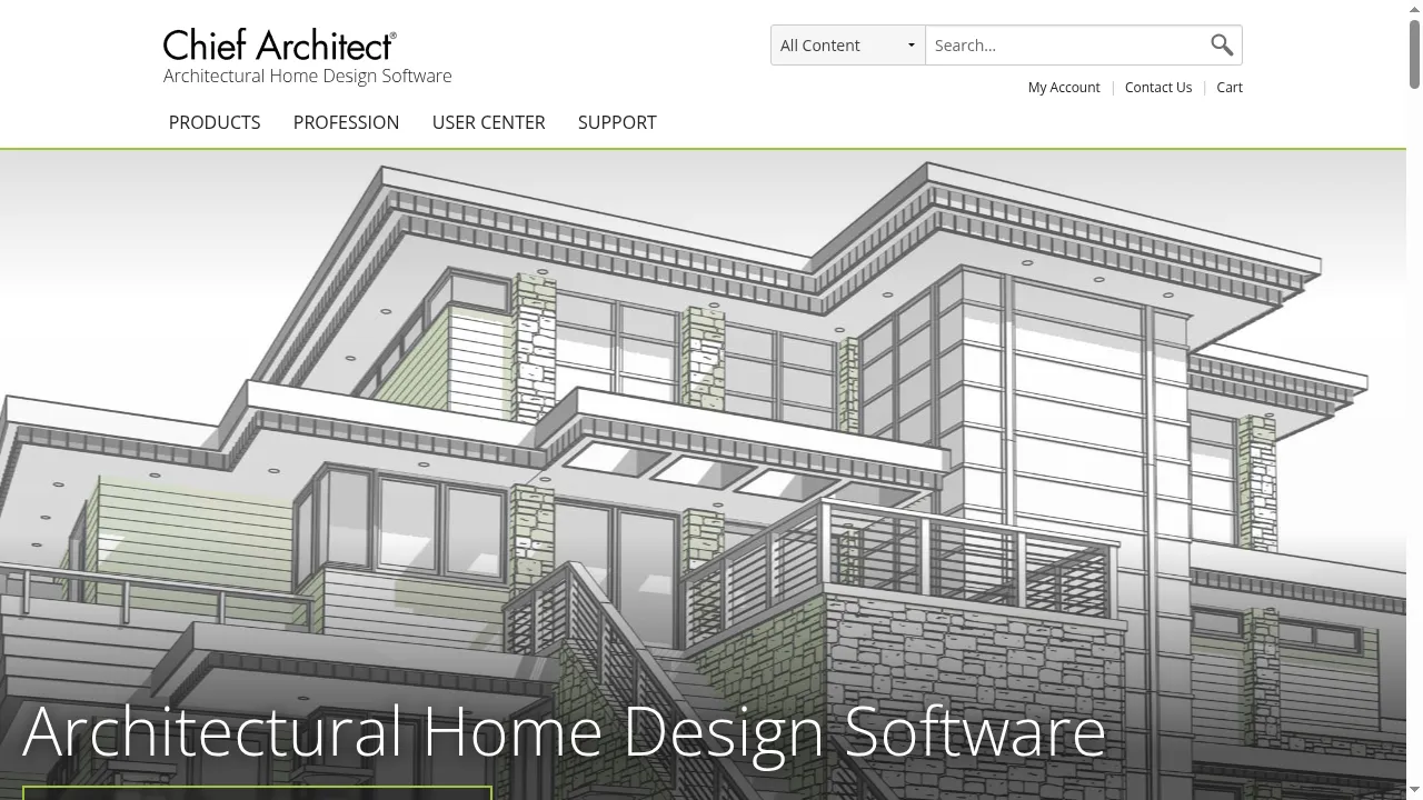 Chief Architect homepage showing the residential home design software